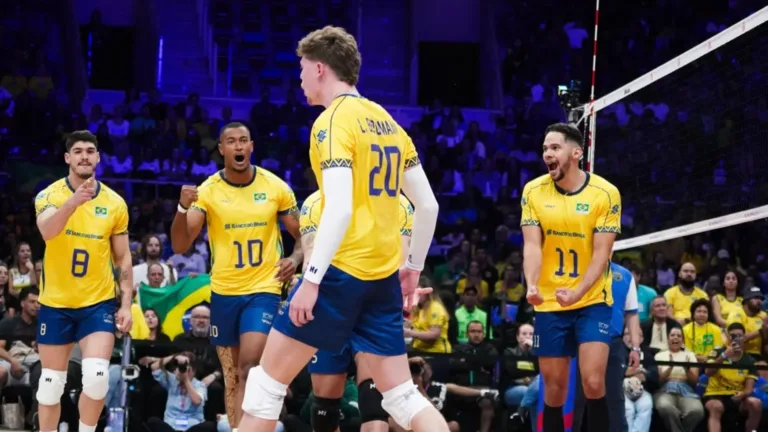 Brasil sobe três posições no ranking mundial de vôlei após assumir a liderança da VNL masculina