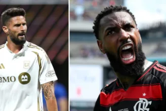Giroud, do Los Angeles FC, e Gerson, do Flamengo