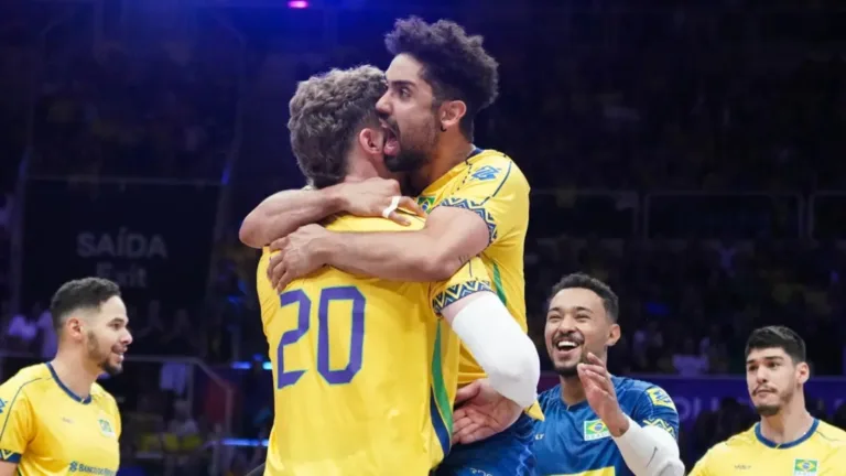 Com sustos, Brasil derrota a China por 3 a 1 e se garante na semifinal da VNL masculina
