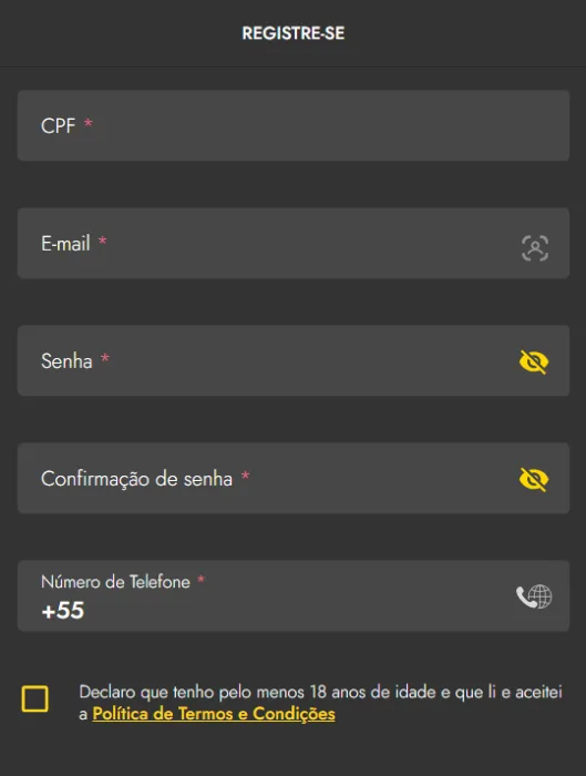 Como se registrar no cassino da Luckbet