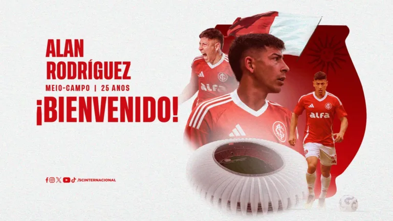 Internacional anuncia contratação de Alan Rodríguez e torcida comemora: “Finalmente temos um camisa 8”