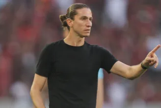 Filipe Luís, em jogo do Flamengo no Brasileirão