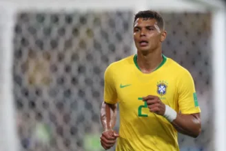 Thiago Silva, em jogo da Copa do Mundo de 2018