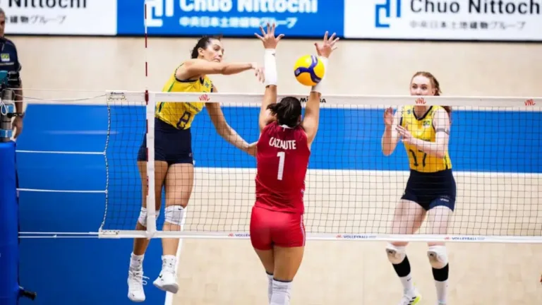 Brasil vence a França no tie-break e sobe na classificação da Liga das Nações de Vôlei