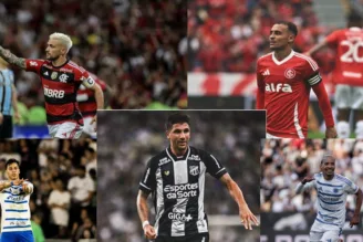 Arrascaeta, Alan Patrick, Kaio Jorge, Matheus Pereira e Lucas Mugni, jogadores do Flamengo, Internacional, Cruzeiro e Ceará