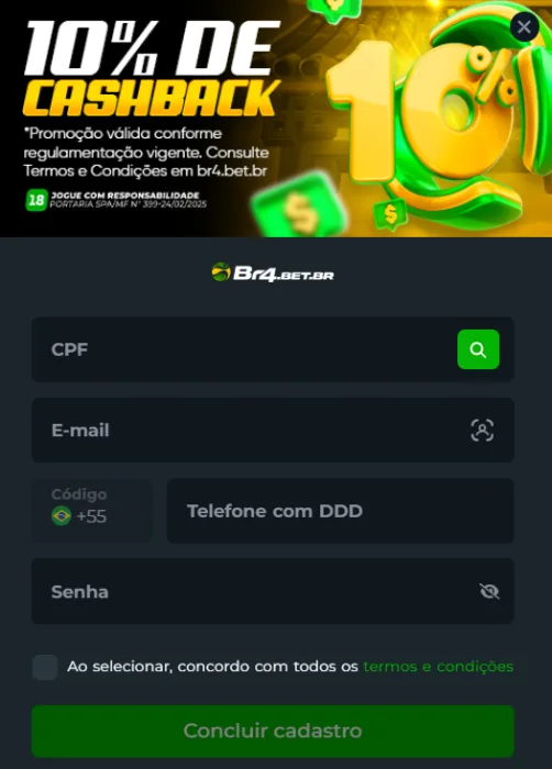 Como se cadastrar na Br4Bet