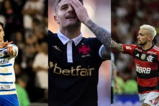 Kaio Jorge, Pablo Vegetti e Arrascaeta, jogadores do Cruzeiro, Vasco e Flamengo