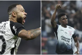 Memphis Depay e Félix Torres, do Corinthians