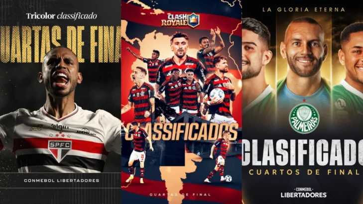 Flamengo, Palmeiras e São Paulo garantem vaga nas quartas de final da Libertadores Flamengo, Palmeiras e São Paulo garantem vaga nas quartas de final da Libertadores