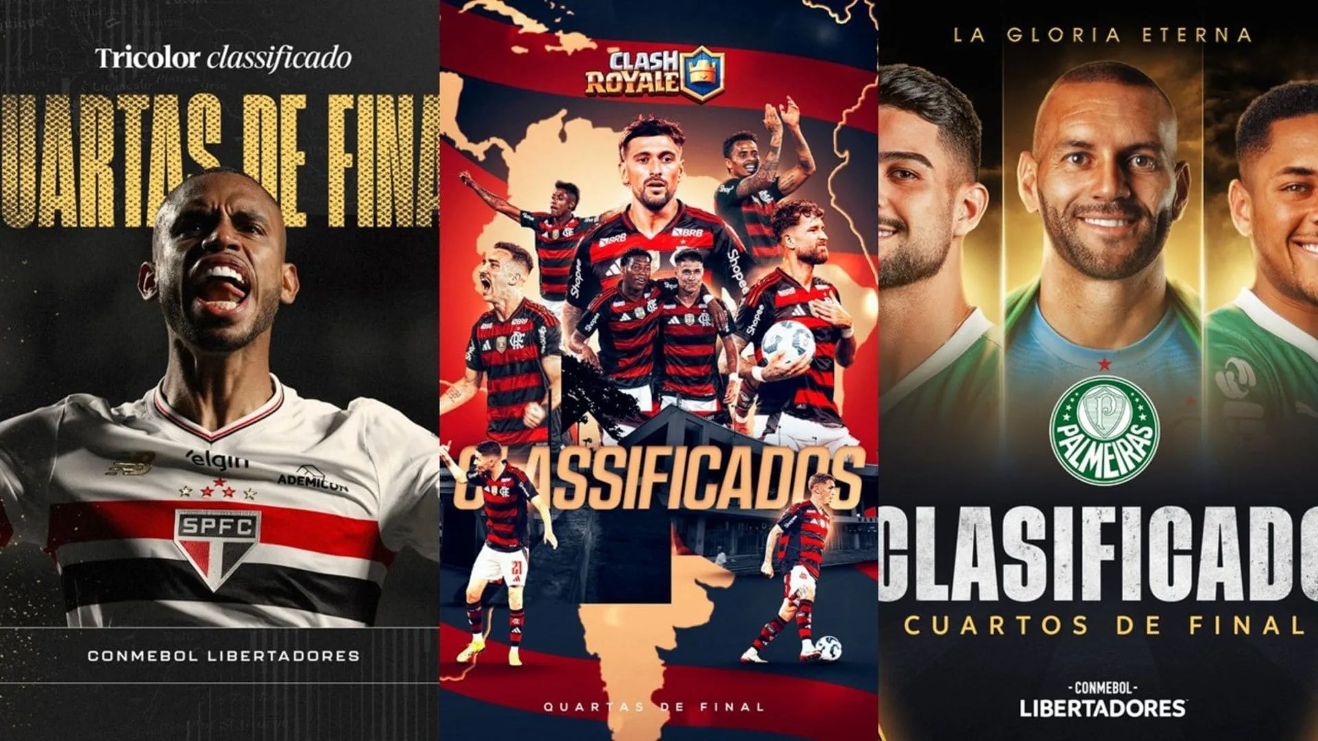 Flamengo, Palmeiras e São Paulo garantem vaga nas quartas de final da Libertadores