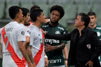 Jogadores de Palmeiras e River Plate