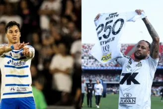 Kaio Jorge e Neymar, jogadores do Cruzeiro e Santos