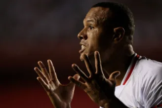 Luis Fabiano, em jogo do São Paulo na Libertadores