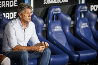 Renato Gaúcho durante jogo entre Fluminense x Lanús na Copa Sul-Americana