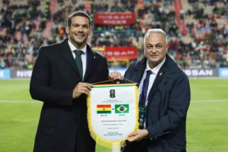 Samir Xaud, presidente da CBF em Bolívia x Brasil
