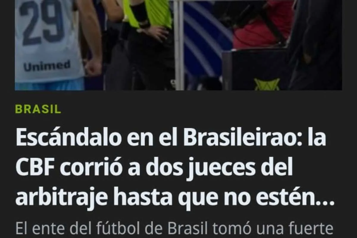 Jornal argentino Olé repercute erros de árbitros: “Escândalo no Brasileirão”