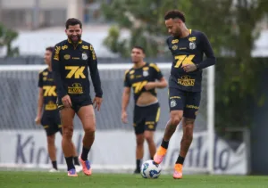 Neymar não treina e fica fora do jogo contra o Internacional, em Porto Alegre