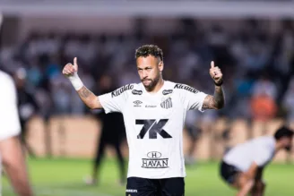 Neymar em campo pelo Santos