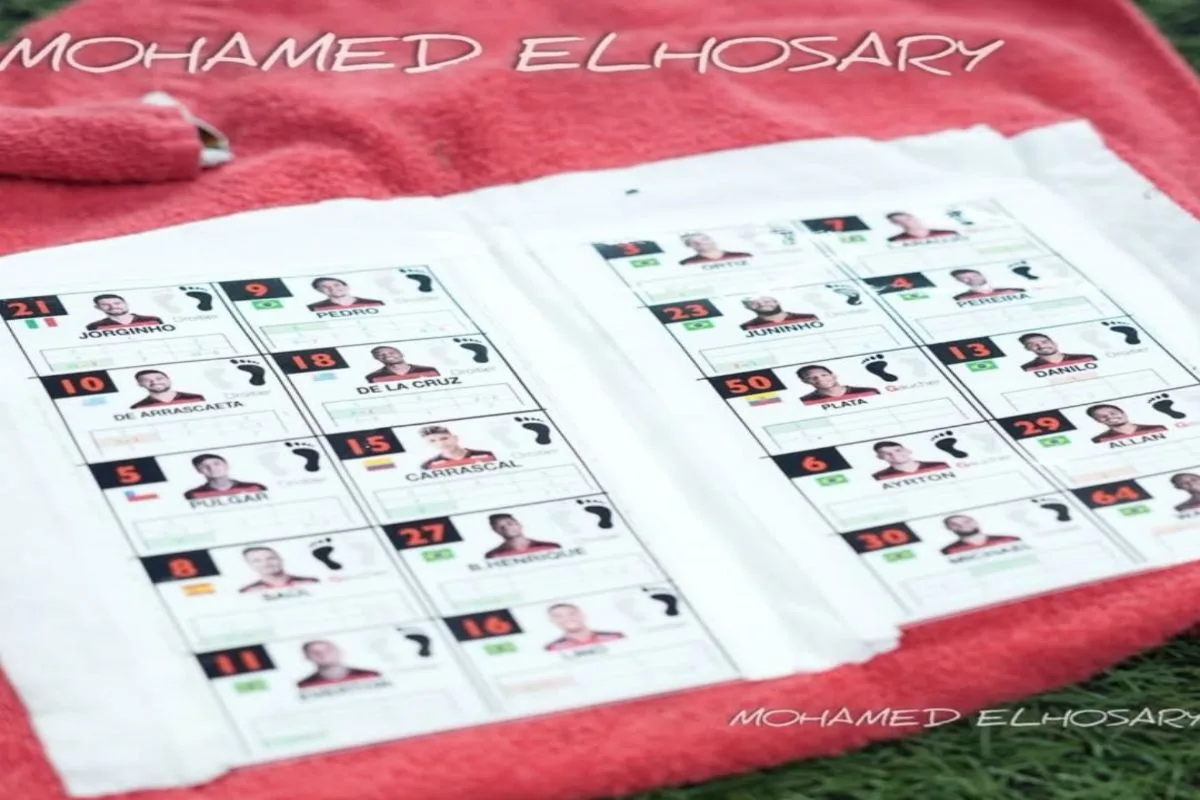 Fotógrafo egípcio captura “cola” de Safonov com lista de jogadores do Flamengo