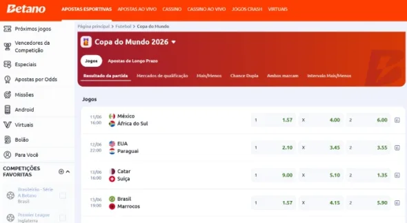 Betano Mercados Apostas