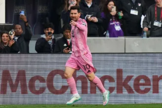 Messi comemora gol pelo Inter Miami