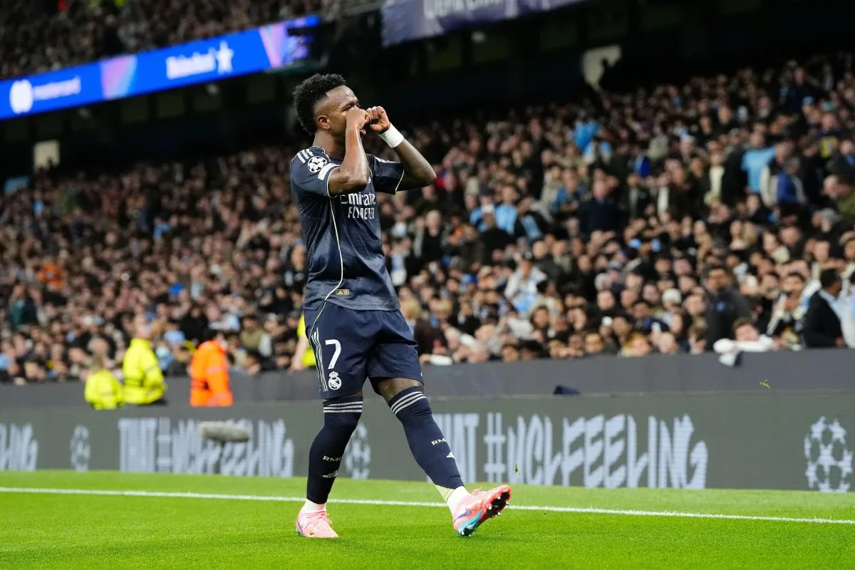 Vinicius Junior comenta provocação à torcida do Manchester City: “Futebol é muito longo”