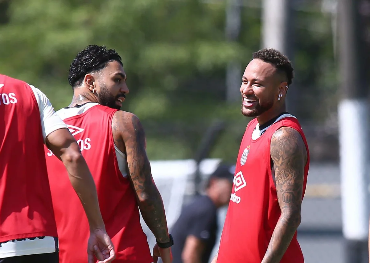 Com Neymar e Gabigol, Santos encerra a preparação para encarar o Fluminense