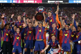 Barcelona comemora título