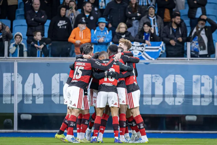 Comemoração do Flamengo contra o Grêmio