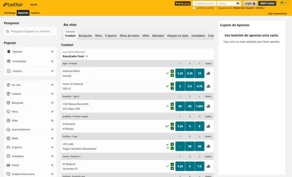 Betfair apostas ao vivo