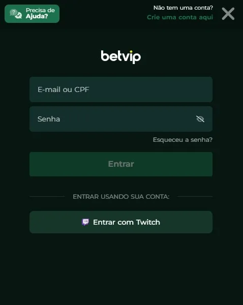 Betvip cadastro