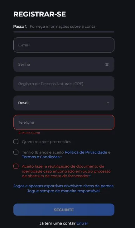 Receba Bet cadastro