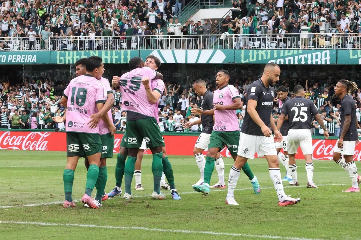 Botafogo empata com Coritiba, chega aos 36 pontos e segue ameaçado pelo rebaixamento no Brasileirão